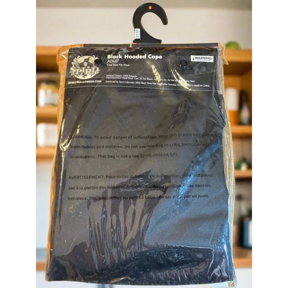 Spirit Black Hooded‎ Cape
